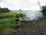 Böschungsbrand an den ehemaligen Bahngleisen